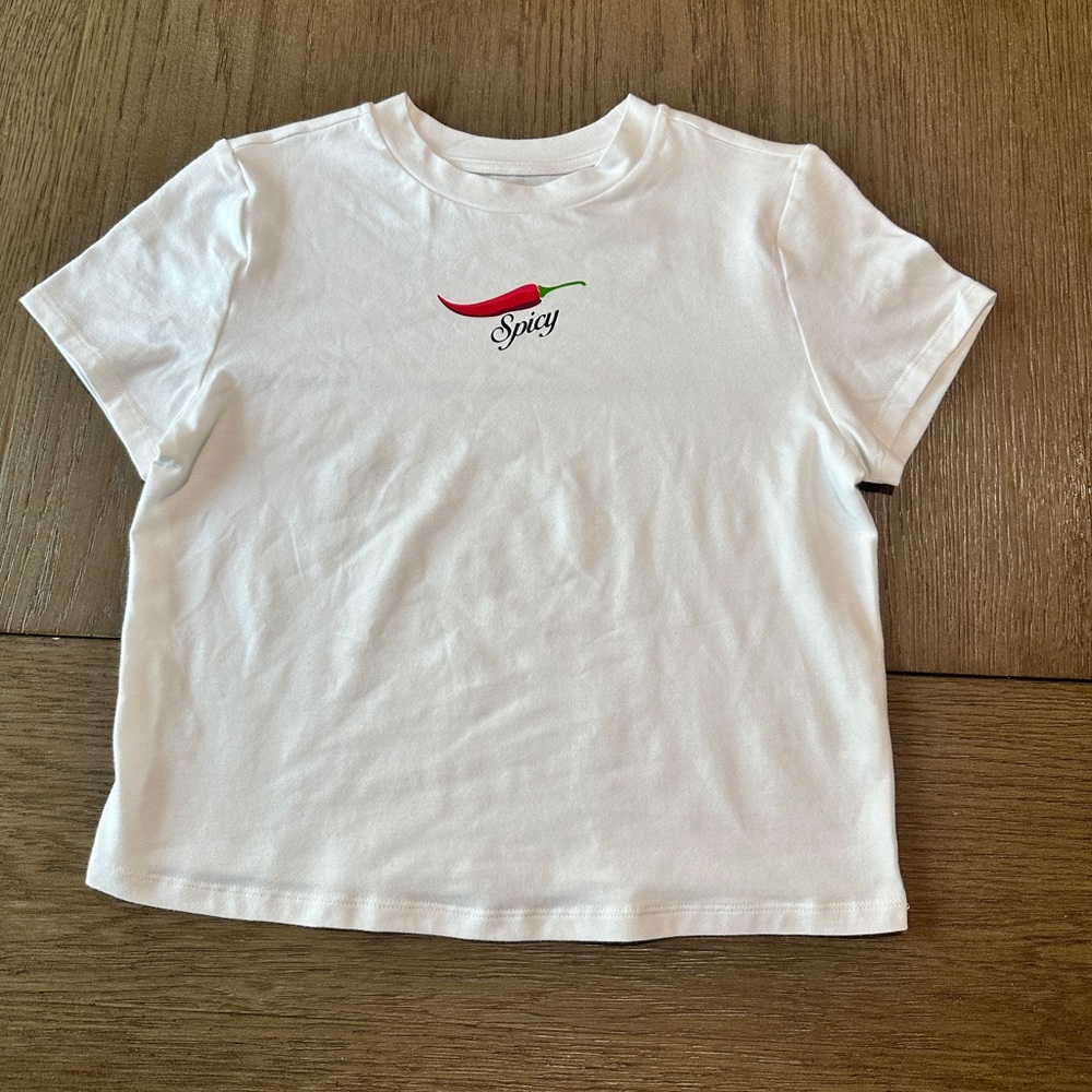 FREE with any purchase No Boundaries “Spicy” Short Sleeve T-Shirt S White